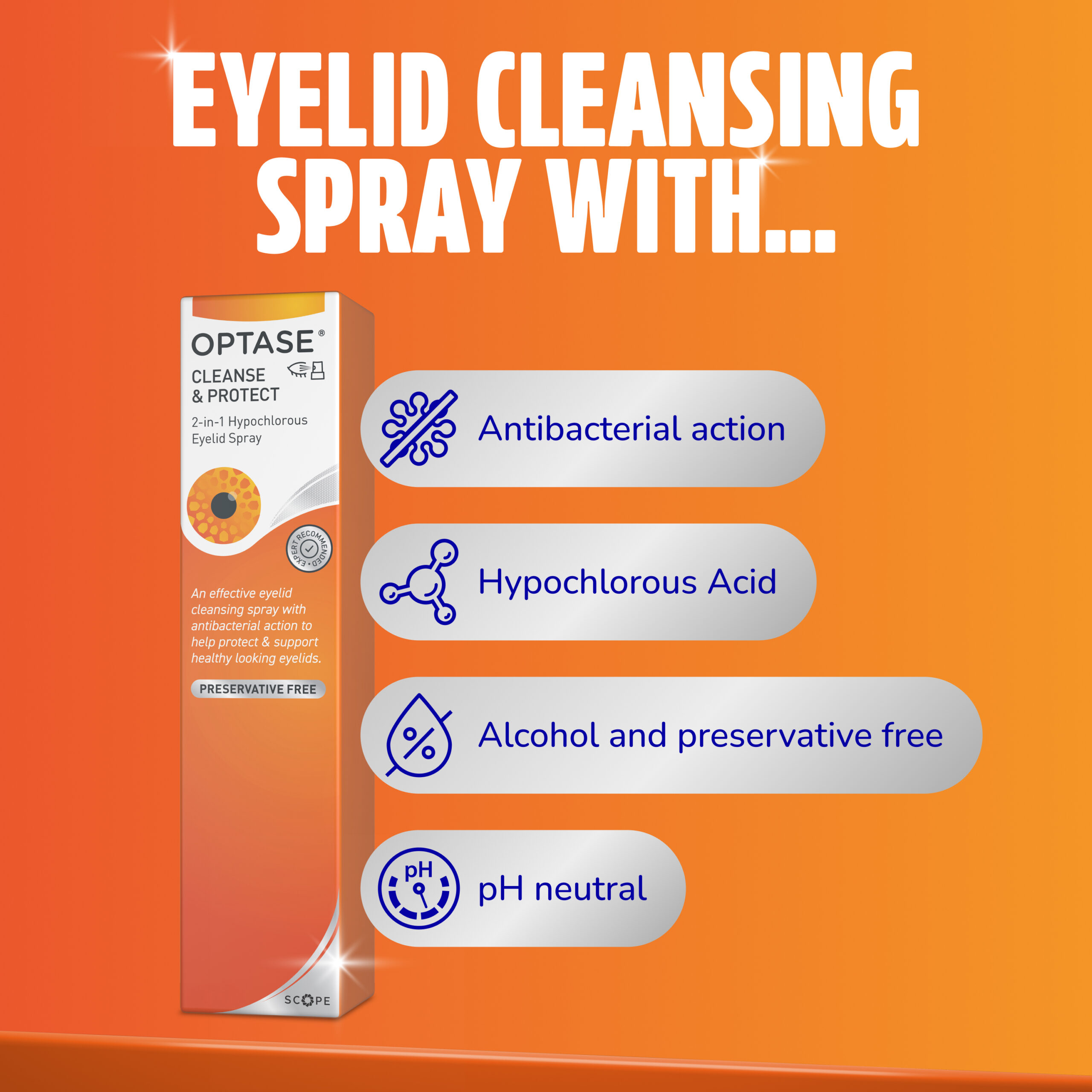 Optase Cleanse & Protect 2-in1 Eyelid Cleansing Spray