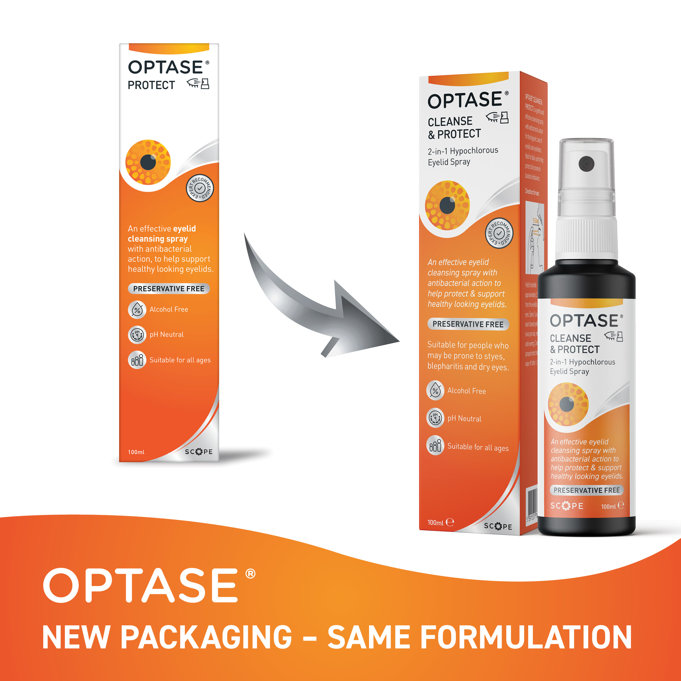 Optase Cleanse & Protect 2-in1 Eyelid Cleansing Spray