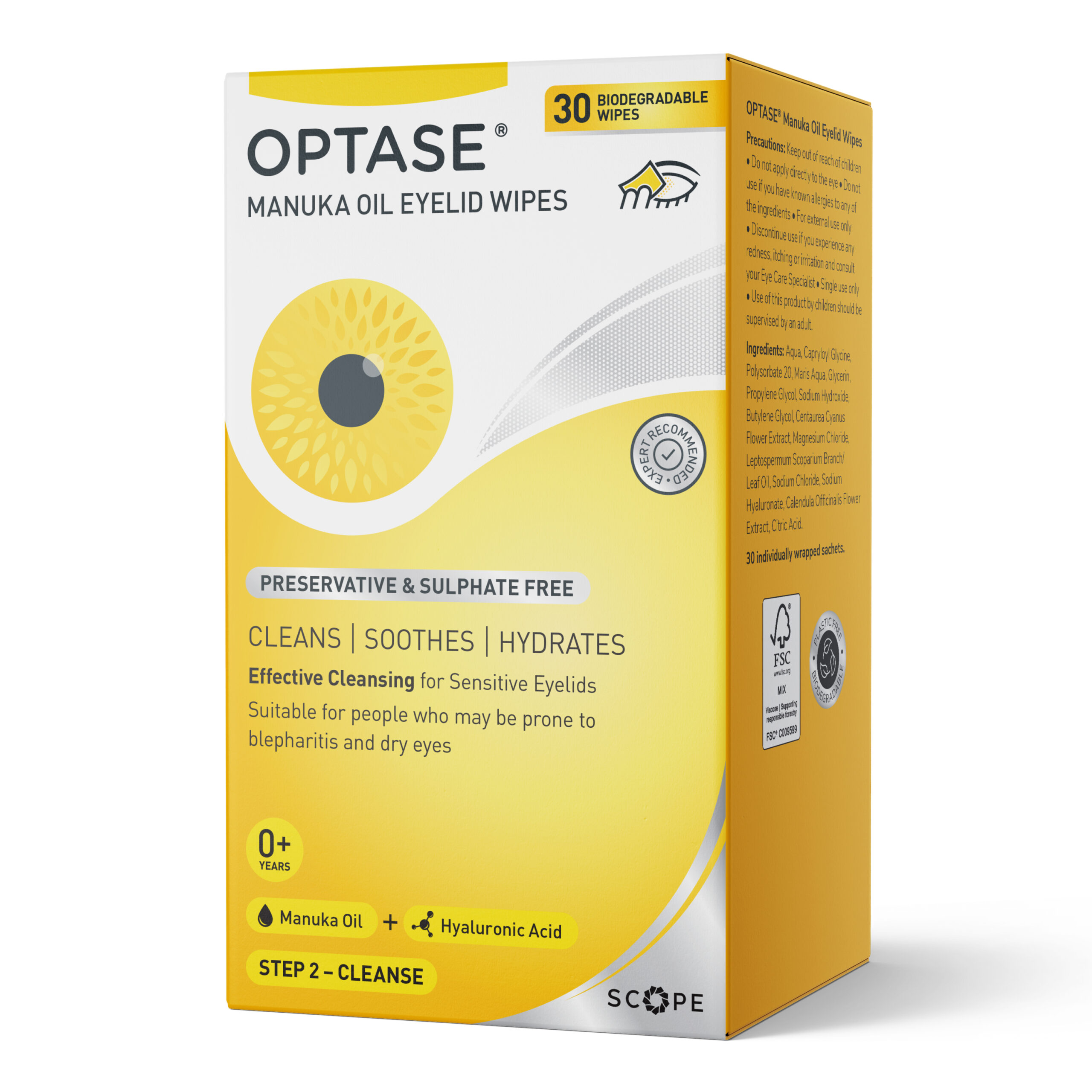 Optase Manuka Oil Eyelid Wipes