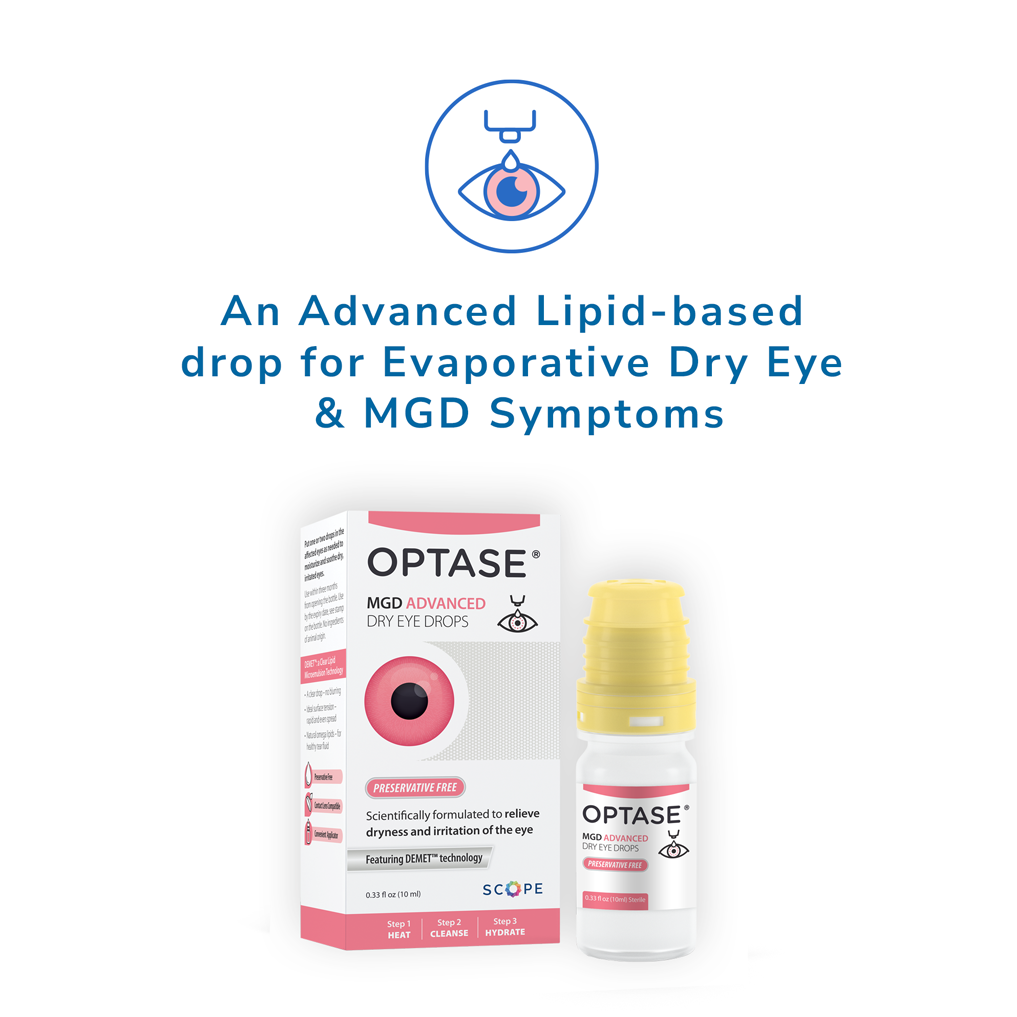 Optase Gotas avanzadas para ojos secos MGD Gotas para ojos secos y MGD Lágrimas  artificiales para síntomas de MGD Tecnología Demet botella – Yaxa Store