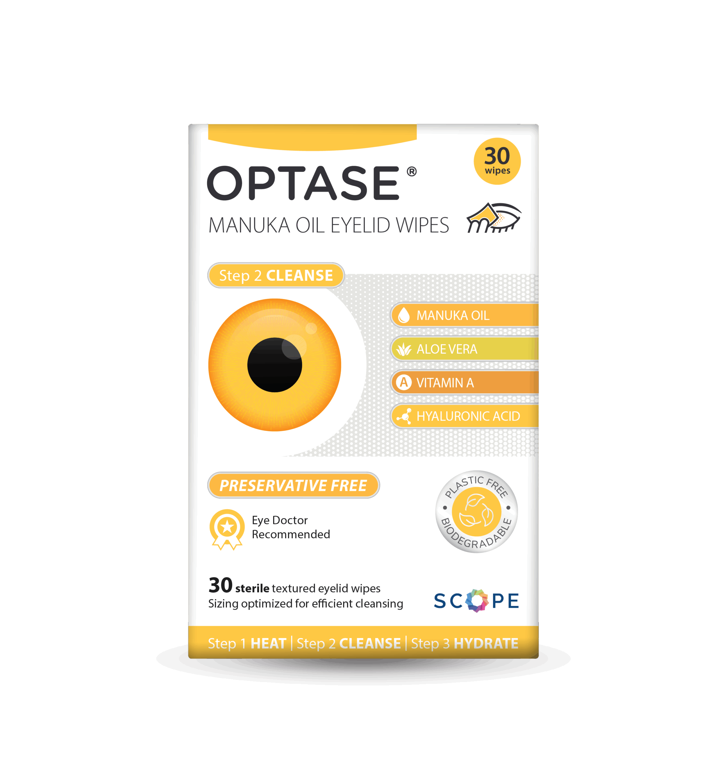 OPTASE<sup>®</sup> Manuka Oil Eyelid Wipes
