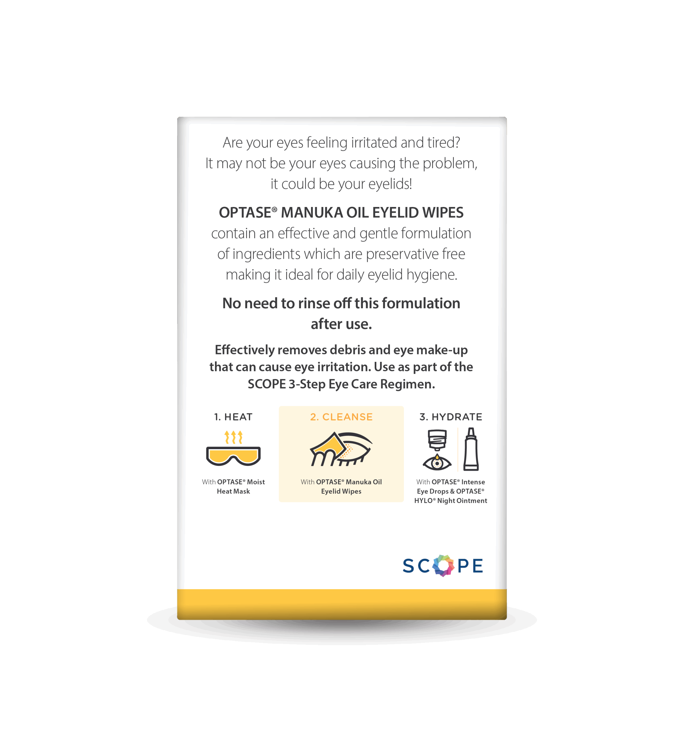 OPTASE<sup>®</sup> Manuka Oil Eyelid Wipes