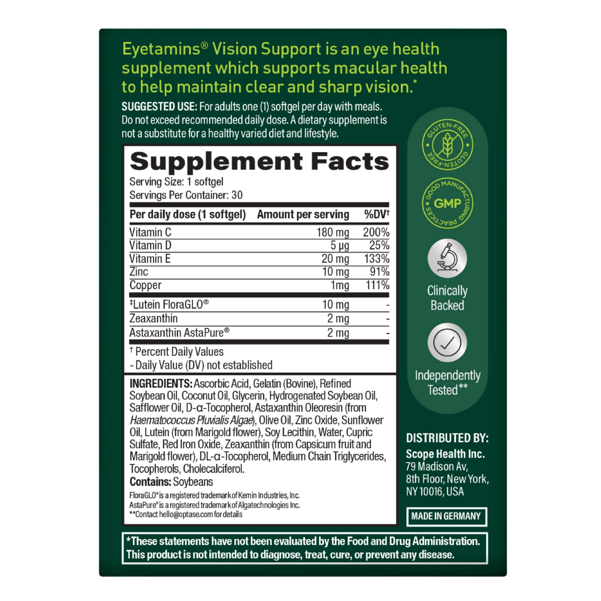 Eyetamins<sup>®</sup> by OPTASE<sup>®</sup> Vision Support™